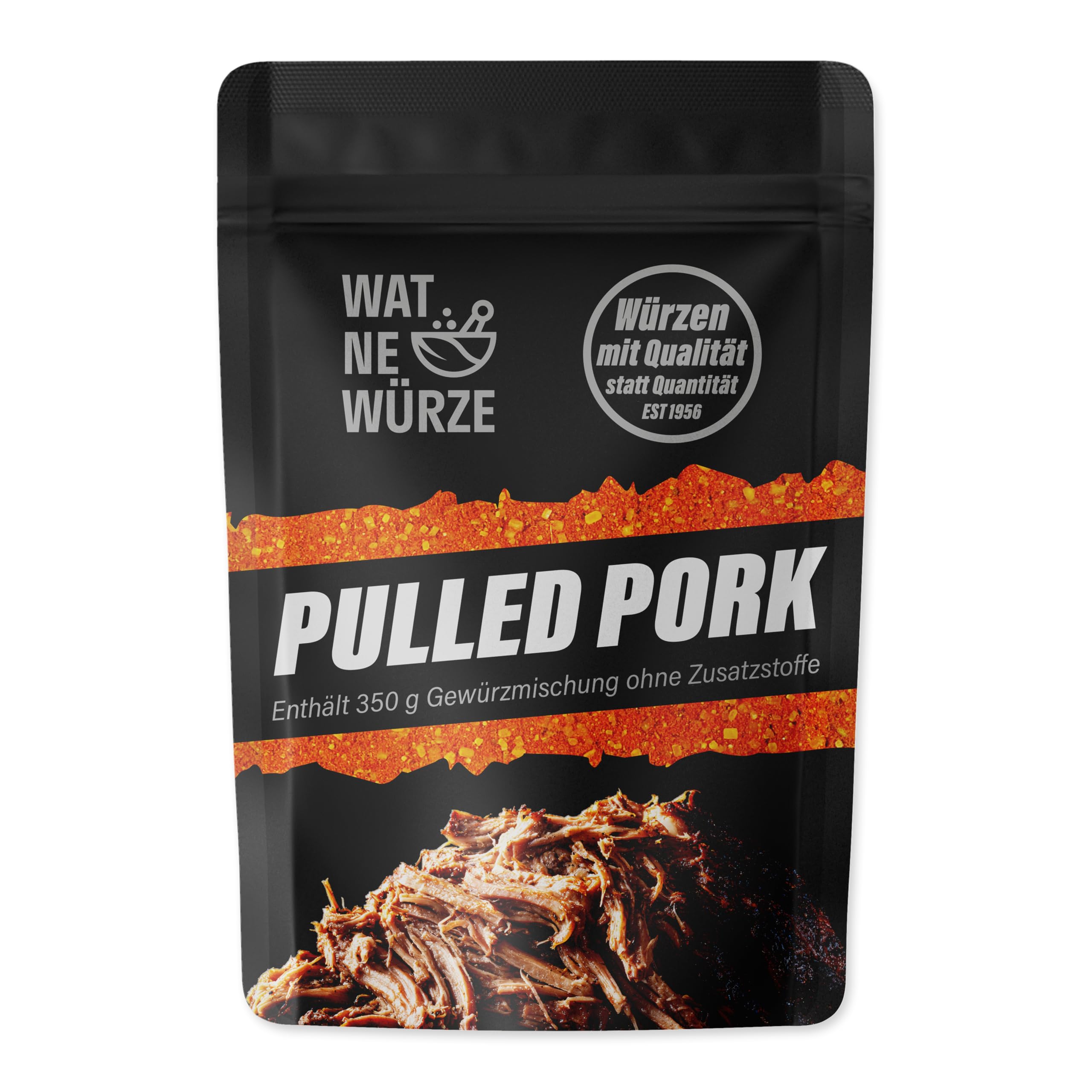 WAT NE WÜRZE Pulled Pork Rub Gewürzmischung | BBQ Gewürz für Pulled Pork aus Schweineschulter oder Schweinenacken | Marinade für Fleisch zum Grillen, Barbecue oder für den Smoker
