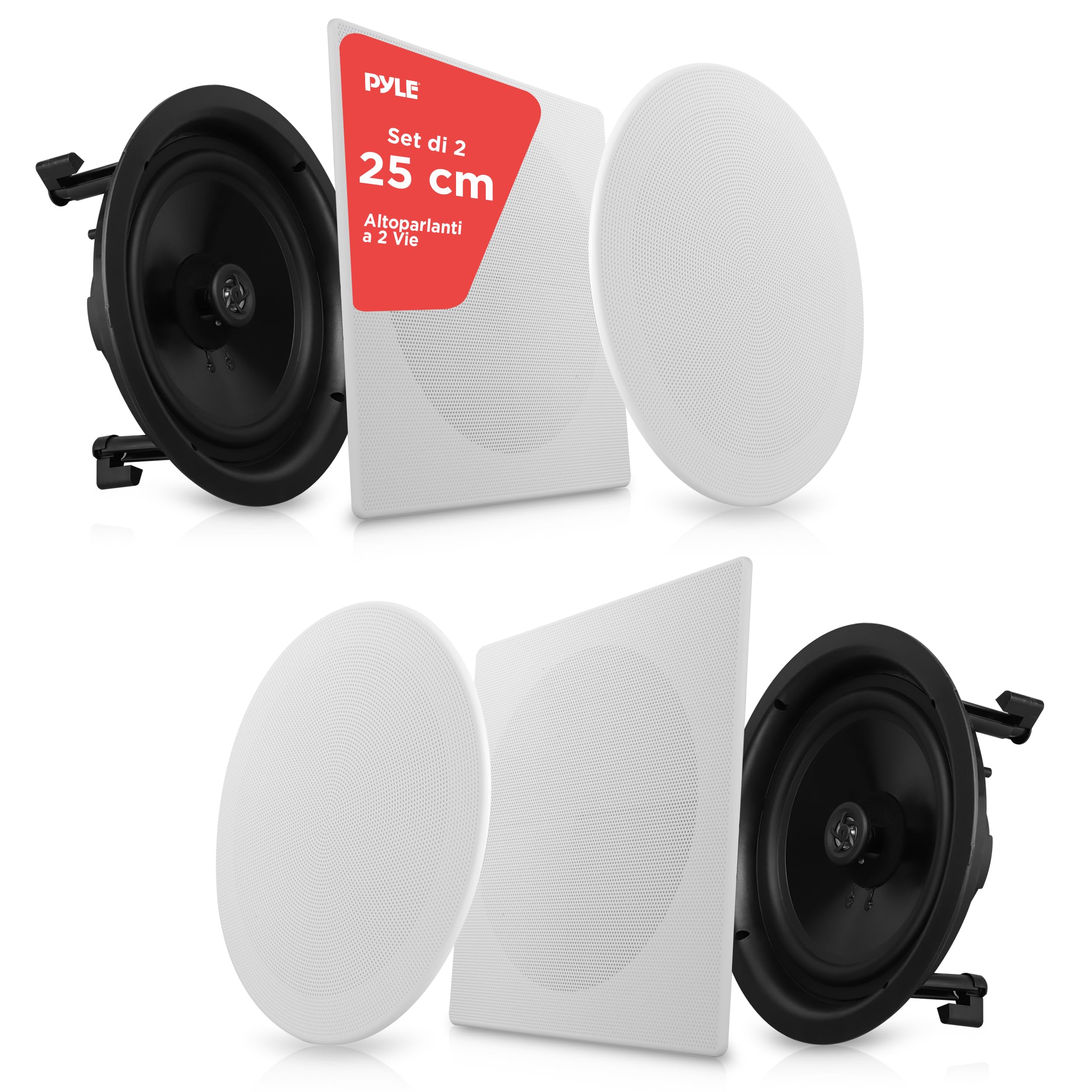 Pyle Casse Da Incasso 13.33cm 2 Vie - 150W, 8 Ohm, Con Tweeter, Bianche, Per Soffitto E Parete - Foto 4
