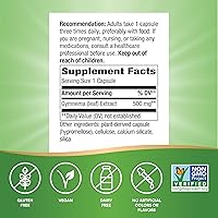 Vista 5 de Nature's Way Gymnema Extracto Premium, apoya el metabolismo de los carbohidratos*, 500 mg por porción, proyecto verificado sin OMG, 60 cápsulas
