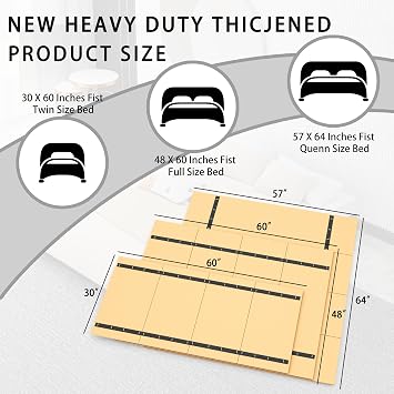 Imperius Heavy Duty Bed Panels Foldable Box Spring, Bunkie Board, Bed Support Slats,(74X53)