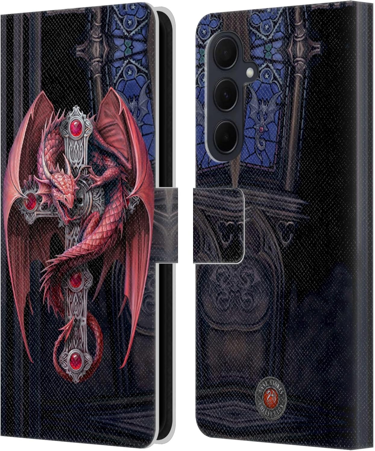 Head Case Designs Officially Licensed Anne Stokes Woodland Guardian Dragons Leather Wallet Case Compatible with Samsung Galaxy A35 5G