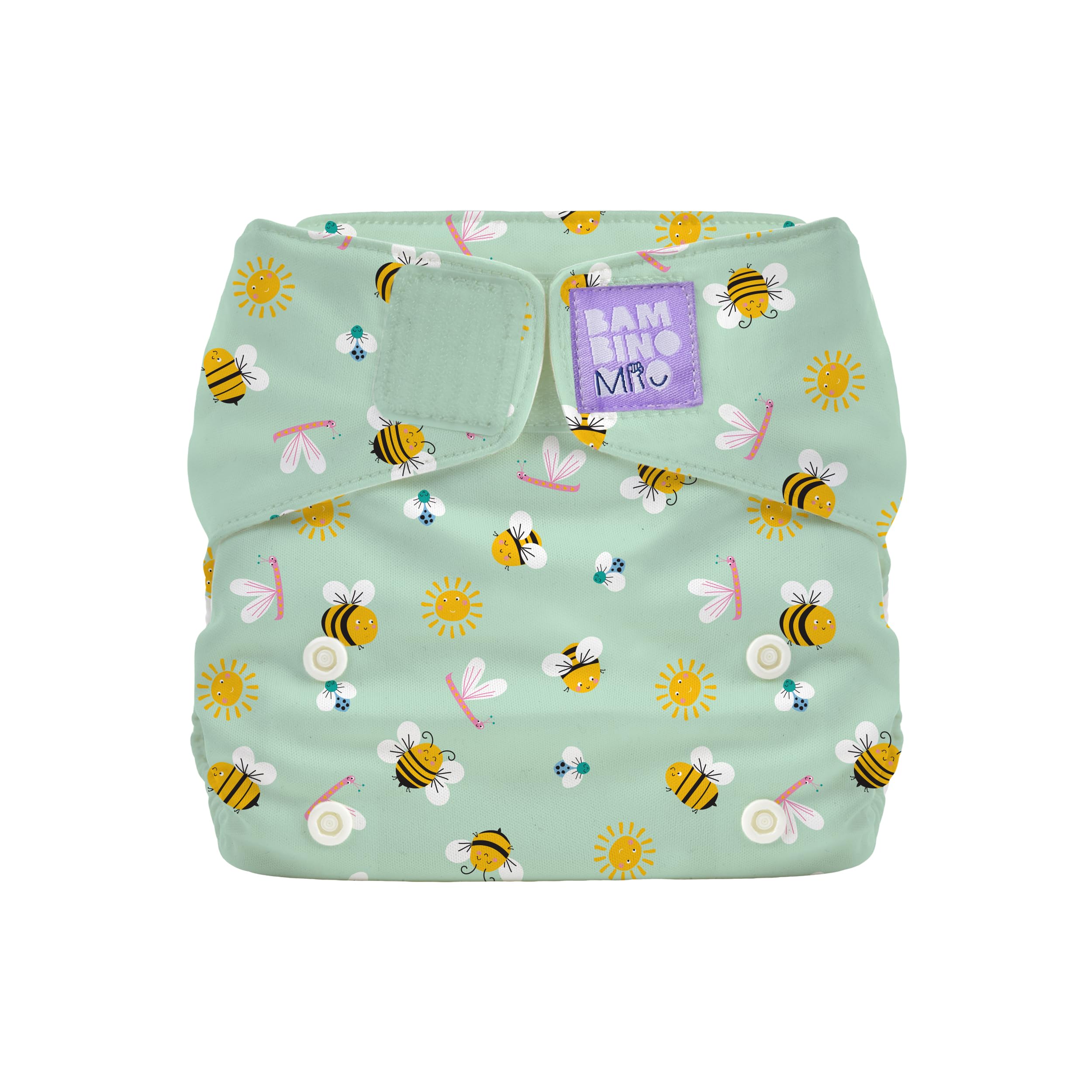 Bambino Mio, Miosolo All-in-One Reusable Nappy, Eco Chemical Free Cloth Nappy (Fly High) One Size