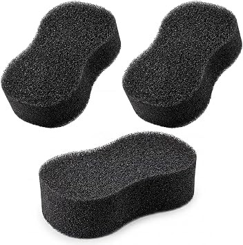 Horse Groomer Sponge Scrubber Large Soft Sponge for Cleaning, Bathing and Removing Dirt or Sweat, Black, 8 x 4 x 2 inches 3-Pack
