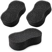 Horse Groomer Sponge Scrubber Large Soft Sponge for Cleaning, Bathing and Removing Dirt or Sweat, Black, 8 x 4 x 2 inches 3-Pack