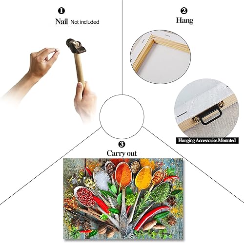 Vista 208 de Arte de decoración de pared para comedor, cocina, cocina, comedor, especias, verduras, cocina, comedor, decoración de pared, pintura artística