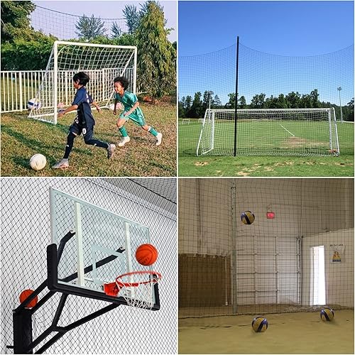 Miniatura 7 de Red de protección trasera para fútbol, red de barrera de alto impacto, malla de nailon para practicar deportes de 10 x 20 pies10 x 30 pies10 x 40