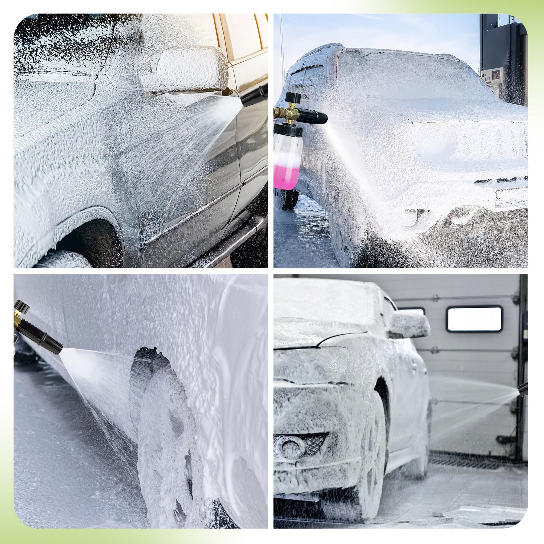Canon à mousse à neige amélioré pour nettoyeur haute pression K2 K3 K4 K5 K6 K7, distributeur de savon de 1 L avec buse de pulvérisation réglable et connecteur nouvelle génération