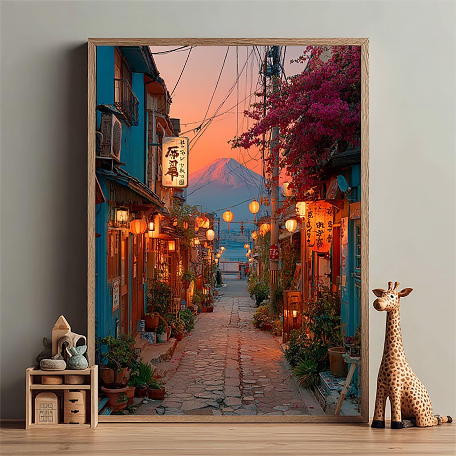 Mount Fuji Diamentowe zestawy artystyczne dla dorosłych, Street 5D DIY diamentowy obraz dla dorosłych, DIY, pełne wiercenie, kryształowe zestawy klejnotów dla początkujących, haft krzyżykowy 5D