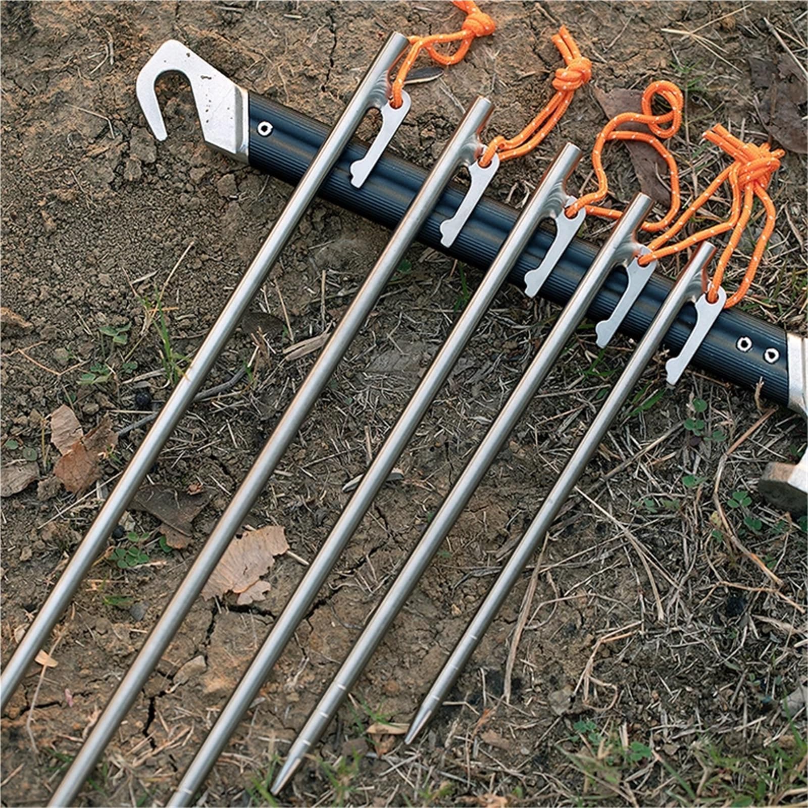Śledzie do namiotów, 6 szt. tytanowych, wytrzymałych śledzi do namiotu, kołków kempingowego, solidnych gwoździ baldachimu, uziemiających(24cm 6pcs)