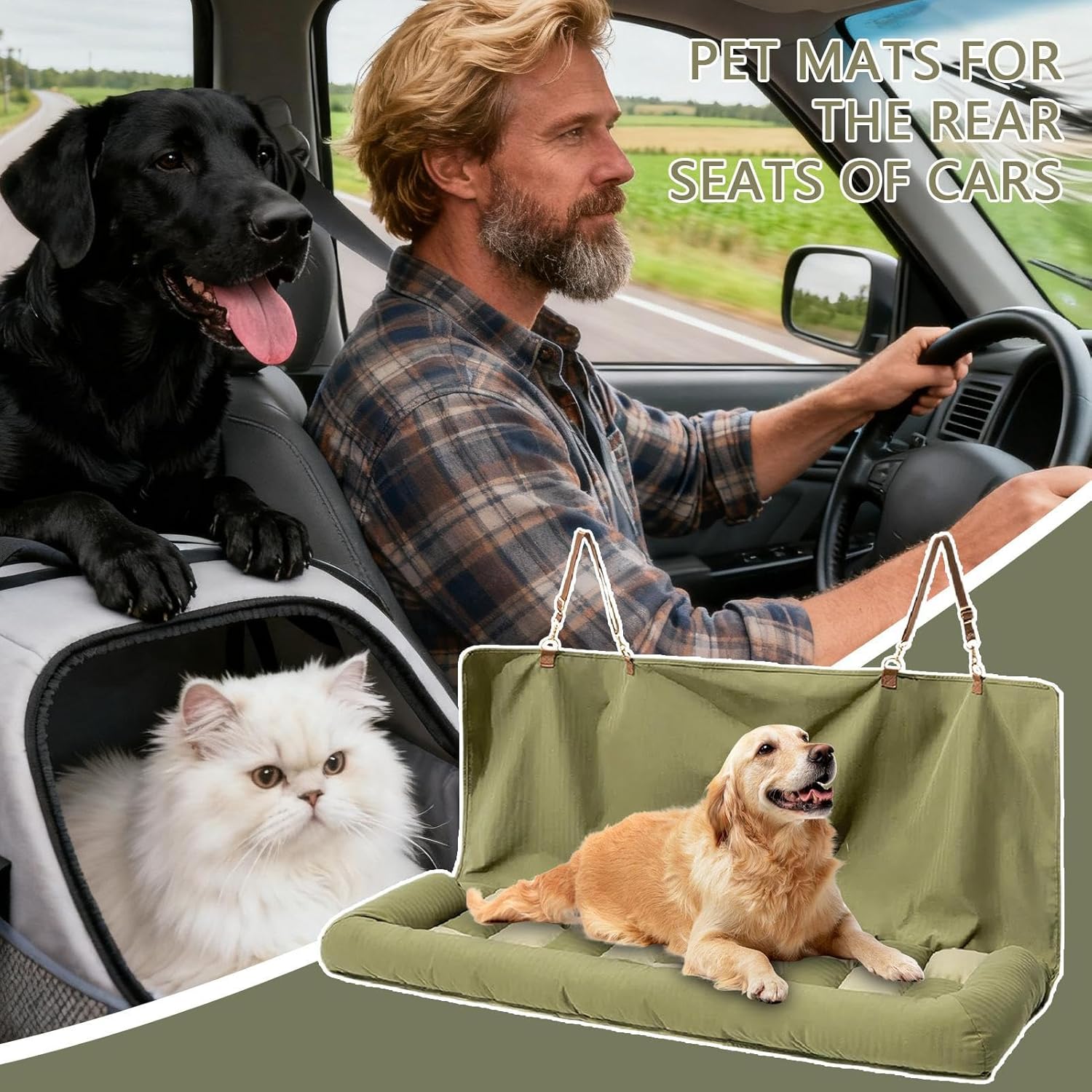 Dog Car Seat,Waterproof Pet Automotive Backseat... 13 Dog Car Seat,Waterproof Pet Automotive Backseat...