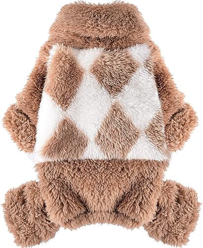 Miniatura 4 de Pijama de forro polar para perros, suéter de otoño para perros pequeños, ropa cálida para cachorros, ropa de chihuahua Yorkie para perros pequeños,