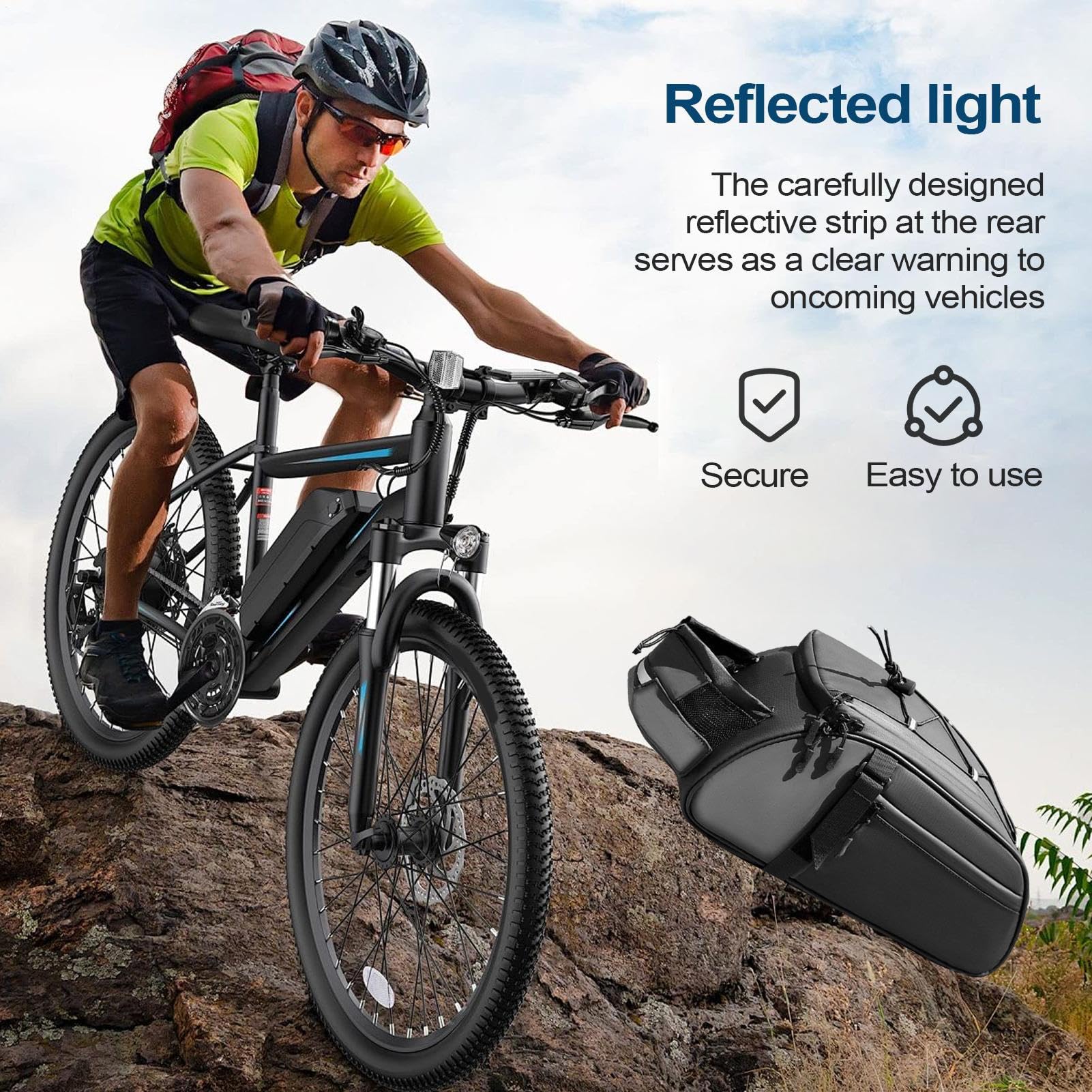 Bicyclé Bag | Bike Backseat Storage | 8L Trunk Bag for Cycling | Adjustable Cycling Saddle Organizer Pouch for Mobile Phones Tissue Key Repair Tools Gloves