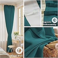 Vista 19 de Cortina plisada de 96 pulgadas de largo, con aislamiento térmico para oscurecer la habitación, cortina plisada con ganchos y alzapaños para sala