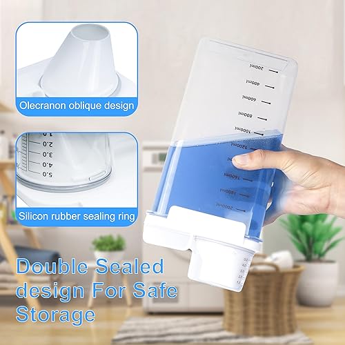 Miniatura 3 de Botella dispensadora de detergente para ropa sucia de 78 onzas para detergente de ropa, jabón, suavizante de tela de lejía, cuentas potenciadoras de