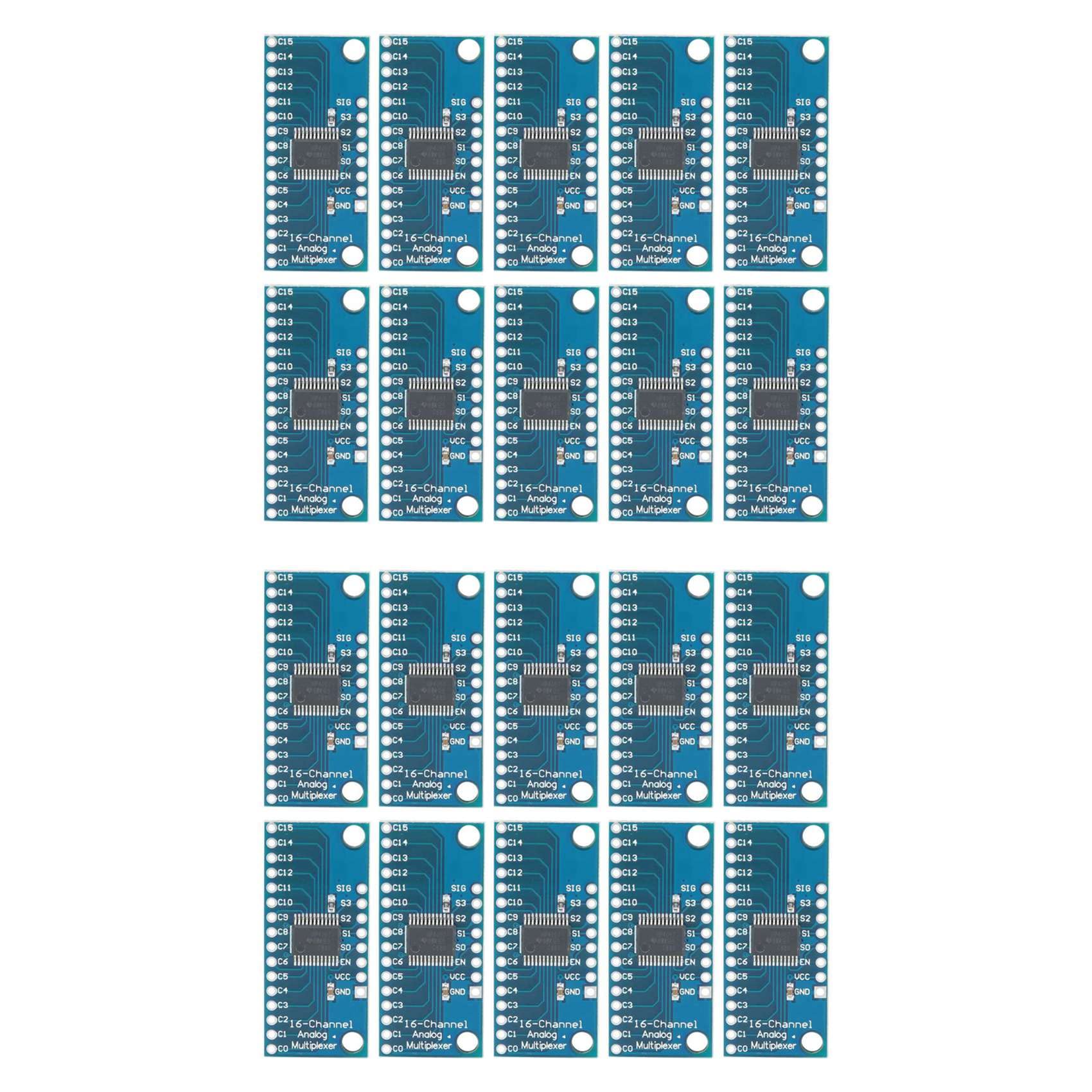 Ruitutedianzi 20Pcs 16CH Analogue Multiplexer Module 74HC4067 CD74HC4067 Precise Module Digital Multiplexer MUX Breakout Board