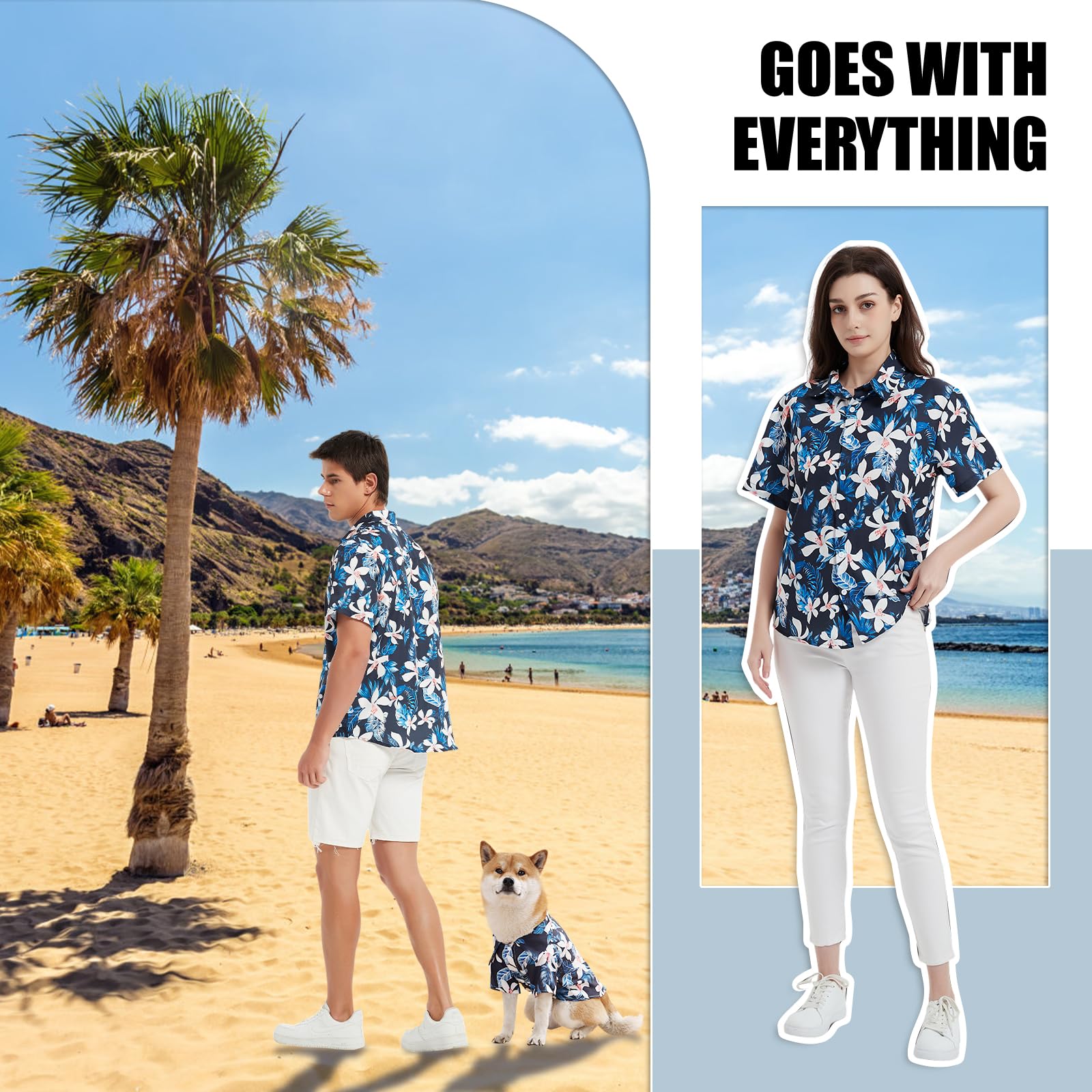 Camisa hawaiana para perro, camisetas de verano para mascotas, estilo floral, transpirable, ropa fresca, camisas hawaianas, regalos para dueños y mascotas, se venden por separado