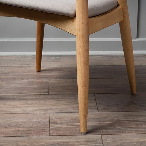 Miniatura 8 de Christopher Knight Home Barron - Sillas de comedor de tela con acabado de roble, juego de 2 piezas, gris claro y roble