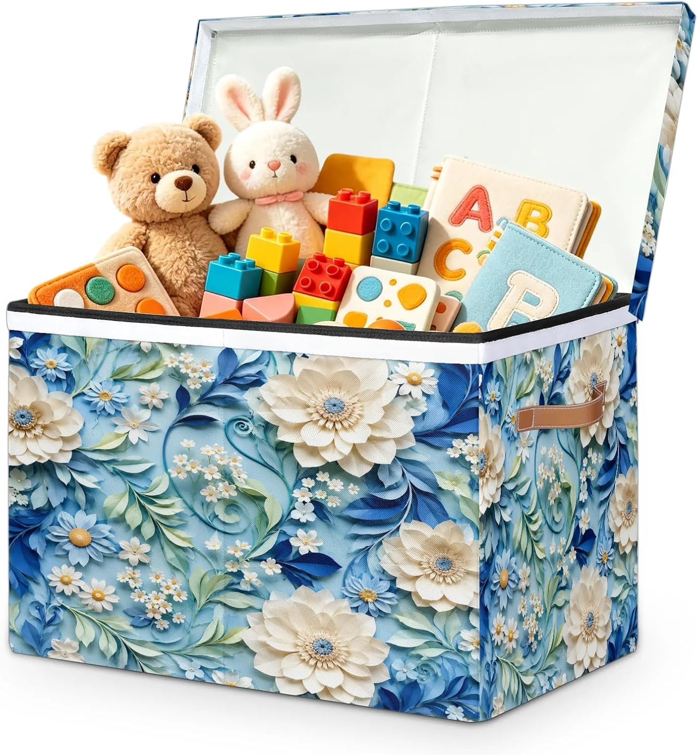 Aesthetical Floral Large Toys Storage Box with Lid