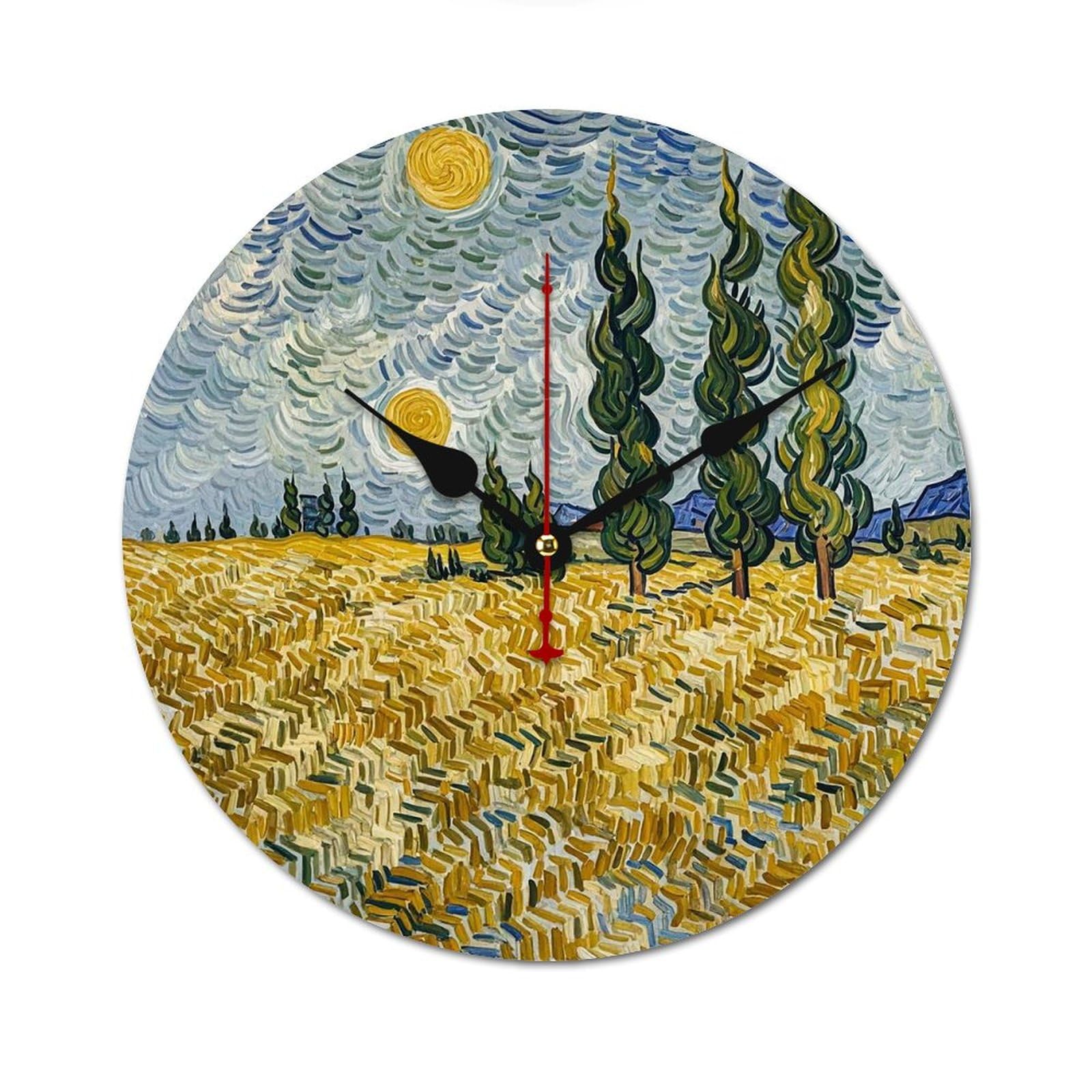 Horloge murale moderne en bois au design élégant sans échelle pour salon