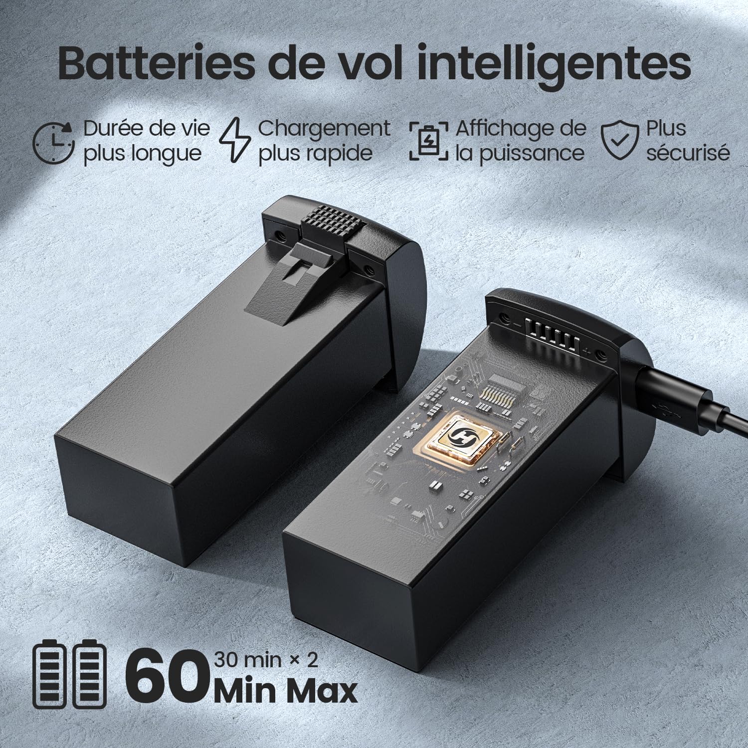 Holy Stone HS175G Drone GPS 8K EIS, Quadricoptère Pliable FPV pour Adultes Débutants, Moteur sans Balais, Suivez-Moi, Vol Circulaire, Maintien d'Altitude, Vol de 60 Minutes, Moins de 249g, C0