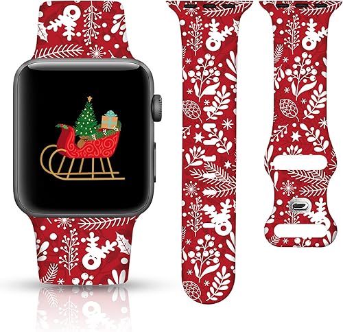 Miniatura 7 de Correa de reloj de Navidad para Halloween compatible con Apple Watch Band de 1.496 in, 1.575 in, 1.614 in, 1.654 in, 1.732 in, 1.772 in, iWatch