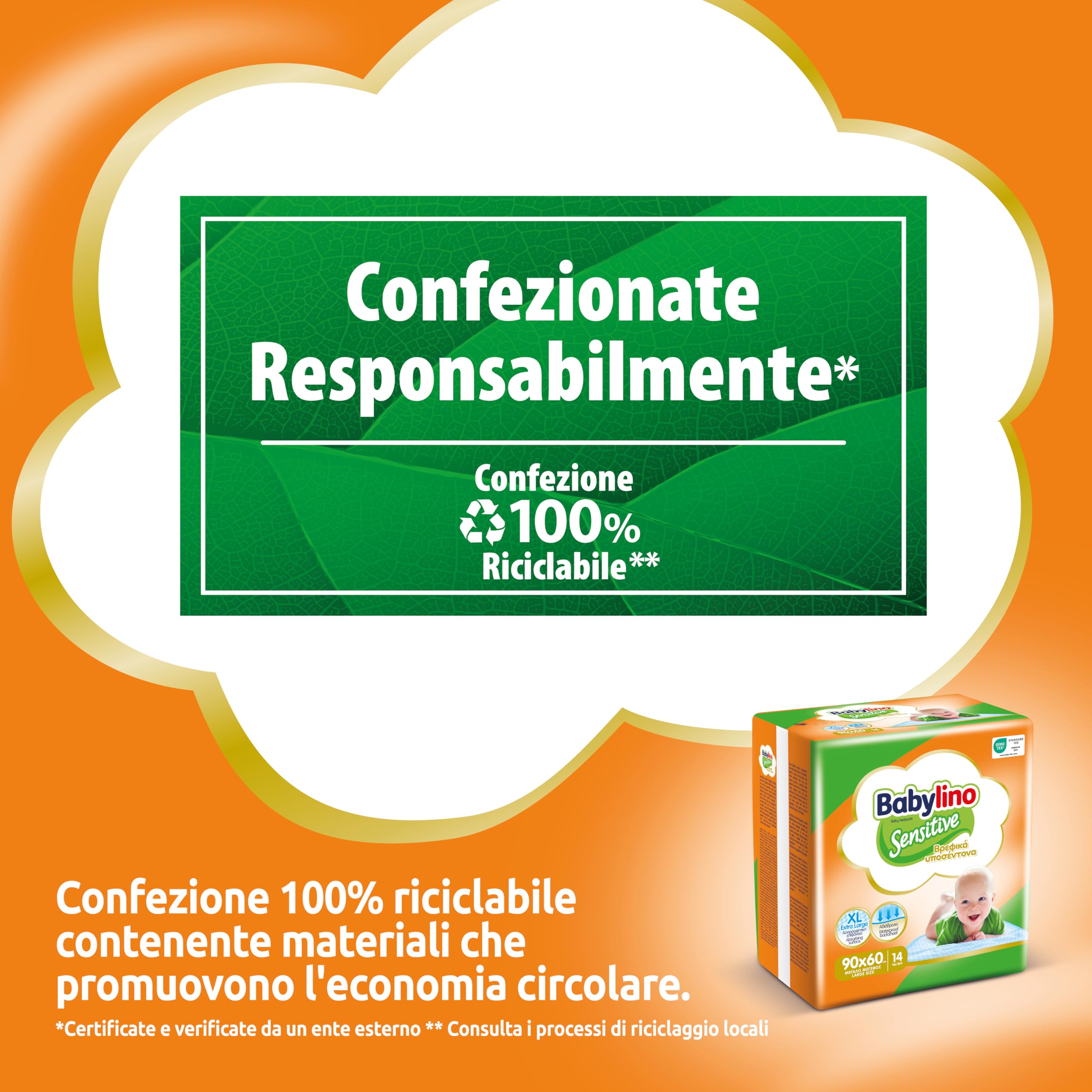 Babylino Sensitive Teli Cambio 90x60cm, 14 sztuk