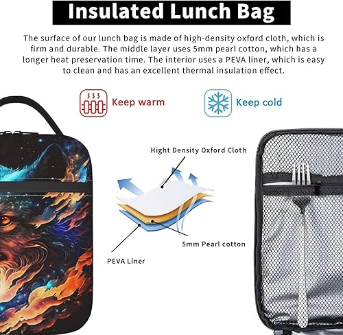 Miniatura 4 de Lonchera con aislamiento, reutilizable, térmica, portátil, para mujeres y hombres