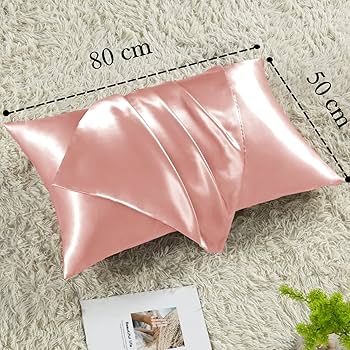 Vielit 2 Piezas Funda Almohada Saten 50x80 Rosa, Suave como la Funda Almohada Seda, Funda de Almohada para el Cabello y la Piel Viene con 2 Elásticos para el Cabello : Amazon.es: