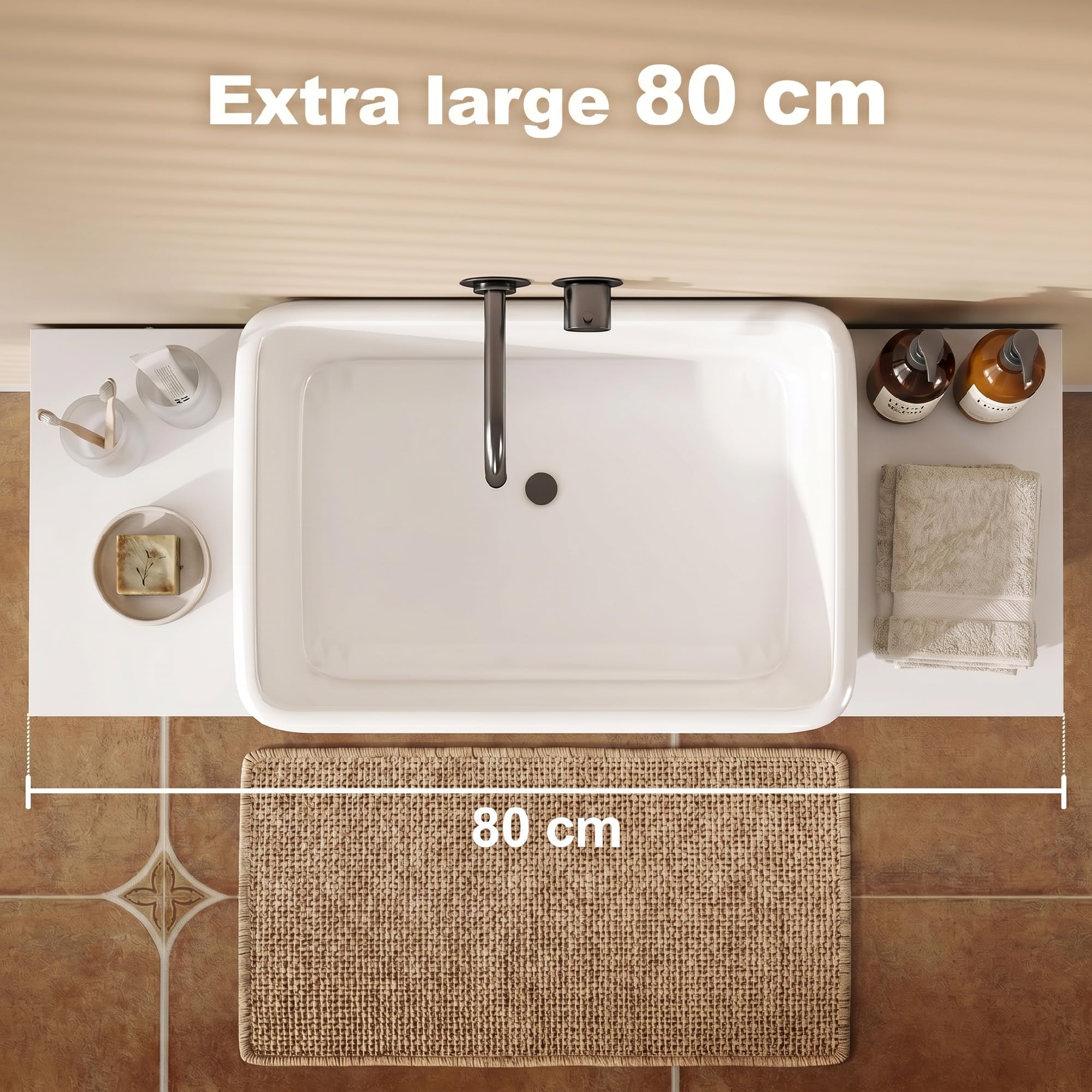 HOMCOM Meuble sous lavabo, Meuble de Salle de Bain avec 2 tiroirs, Armoire de Salle de Bains sous lavabo, Style Moderne, 80 x 30 x 60 cm, Blanc