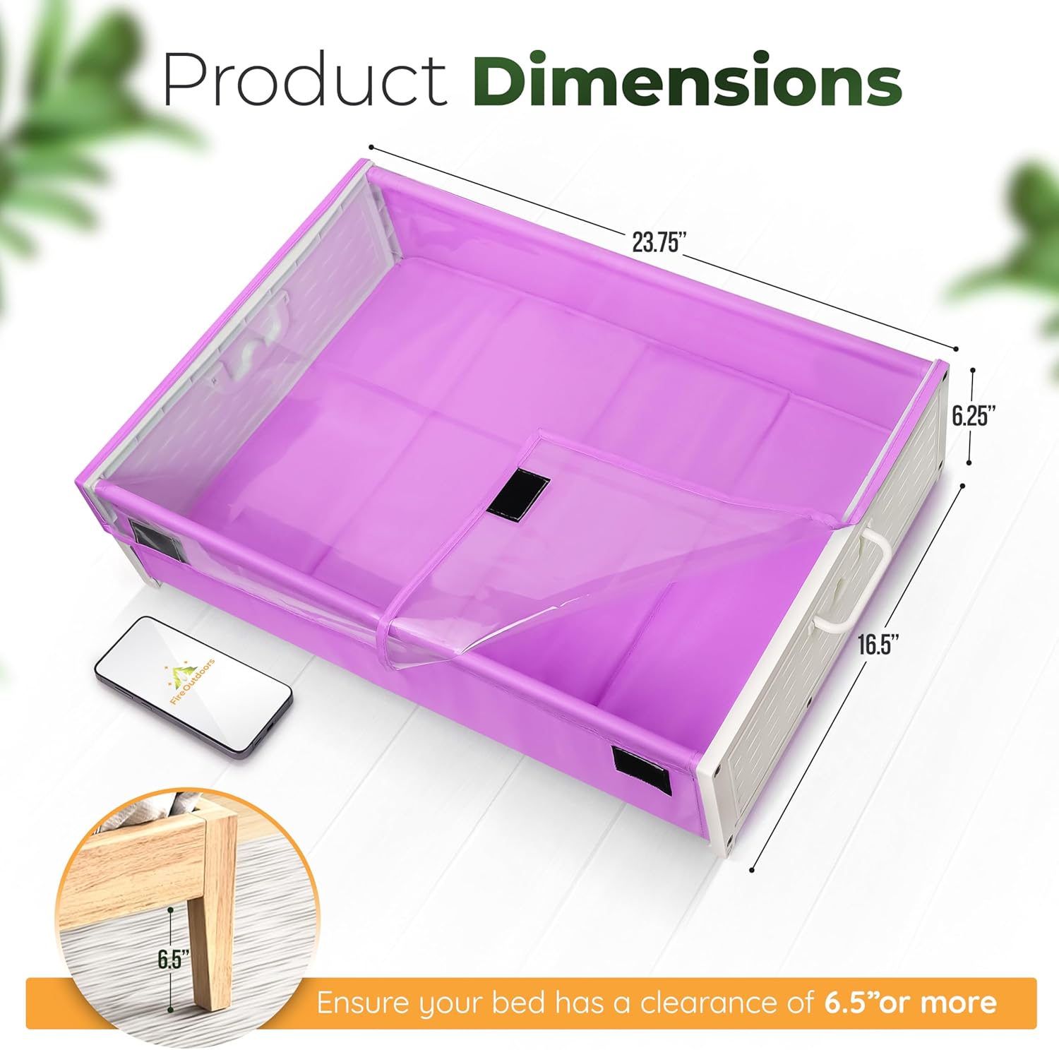 Under Bed Storage with Wheels - Rolling Space Saver with Handles - Plastic Underbed Drawers for Shoes/Clothes - Wheeled Under Bed Storage Containers - Easy Access Organizer