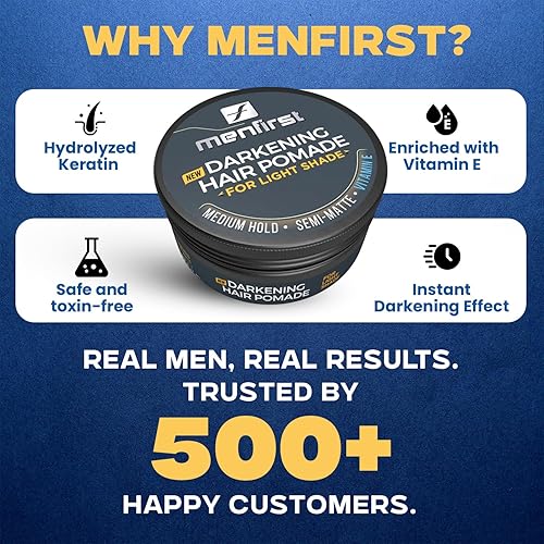 Miniatura 3 de MENFIRST - Pomada para el cabello y la barba de los hombres - Pasta instantánea de cobertura de canas que oscurece instantáneamente el cabello