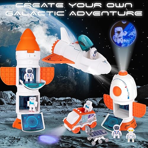 Miniatura 6 de ArtCreativity Rocketship - Juego de juguete con proyección de planeta, juguetes espaciales geniales para niños pequeños con luces y sonidos,