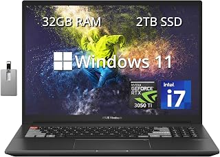 2022 ASUS VivoBook Pro 16X 16 2.5K 120Hz Business Laptop, Intel Core i7-12650H, 32GB LPDDR5 RAM, 2TB PCIe SSD, NVIDIA GeForce RTX 3050Ti, Backlit Keyboard, Win 11, Earl Grey, 32GB Snowbell USB Card