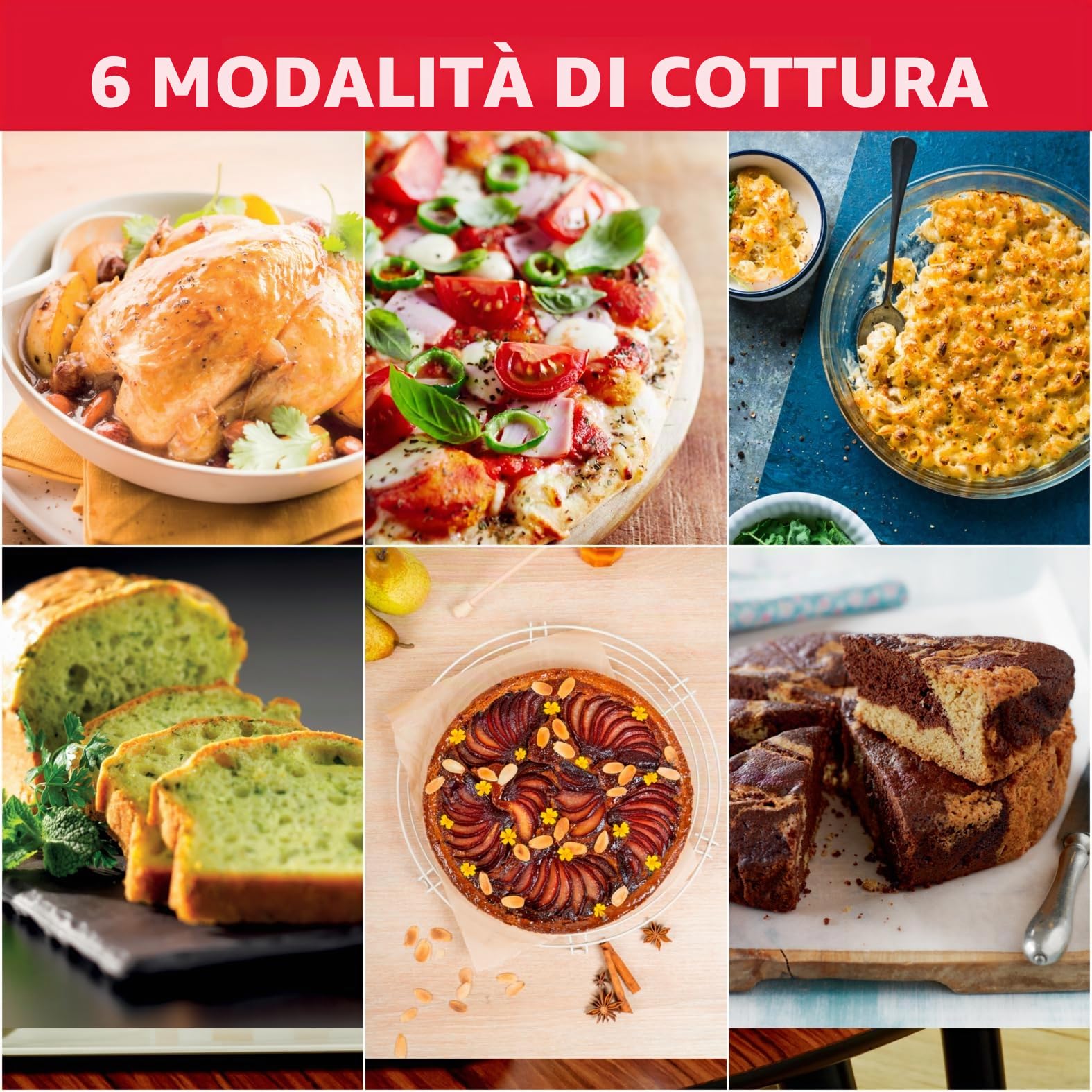Moulinex Forno posabile 33 L, Calore girevole, Convezione avanzata, 6 modalità di cottura, Termostato regolabile fino a 240 °C, Timer 120 min, Griglia reversibile, Presine in silicone, Optimo Nero
