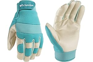 Wells Lamont Women's Hybrid Gardening Gloves: Durable Leather, Water-Resistant Protection