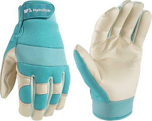 Wells Lamont Women's Hybrid Work/Gardening Gloves | Water-Resistant HydraHyde Leather
