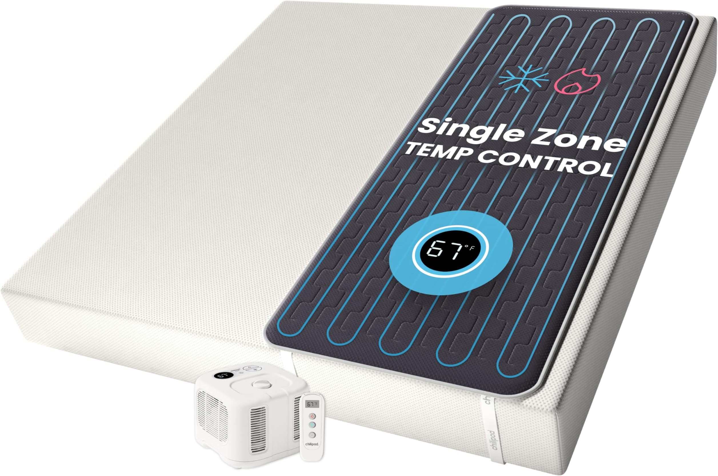 Chilipad Cube Bed Cooling System - Cooling & Heating Mattress Topper, Custom Bed Temperature, Cool Sleep Enhancement, Temp Range of 60-115°F, ME Half King or TwinXL Size (38" W x 80" L), Model: CP502