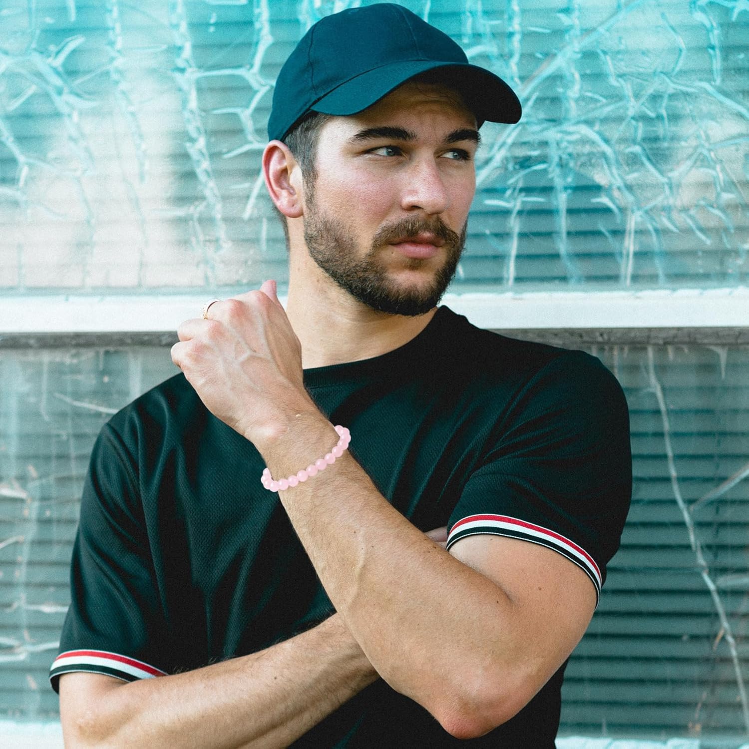 XIANNVXI Crystal Bracelet for Women Men 8 mm Natural Stone Beaded Bracelets Cat Bracelets Cross Bracelets Heart Bracelelt Jewelry for Women Birthday Gifts Stretch Bracelet - Image 3