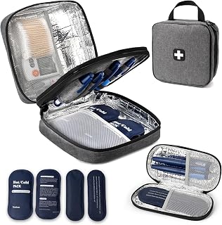 Portable Large Insulin Cooler Travel Case - TSA Approved With 4 Reusable Ice Packs and Small Diabetic Pen Case, Longer Cooling Time Insulated Bag for Diabetes Supplies