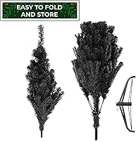 Vista 6 de Árbol de Navidad artificial Casafield de abeto negro de 4.5 pies de alto con soporte de metal resistente