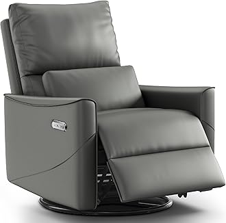 Power Swivel Rocker Recliner Chair for Adults, Recliners on Clearance, Glider Nursery Reclining Chair with Lumbar Support, Electric Recliner with USB Type-C Ports, Rocking Recliner for Living Room