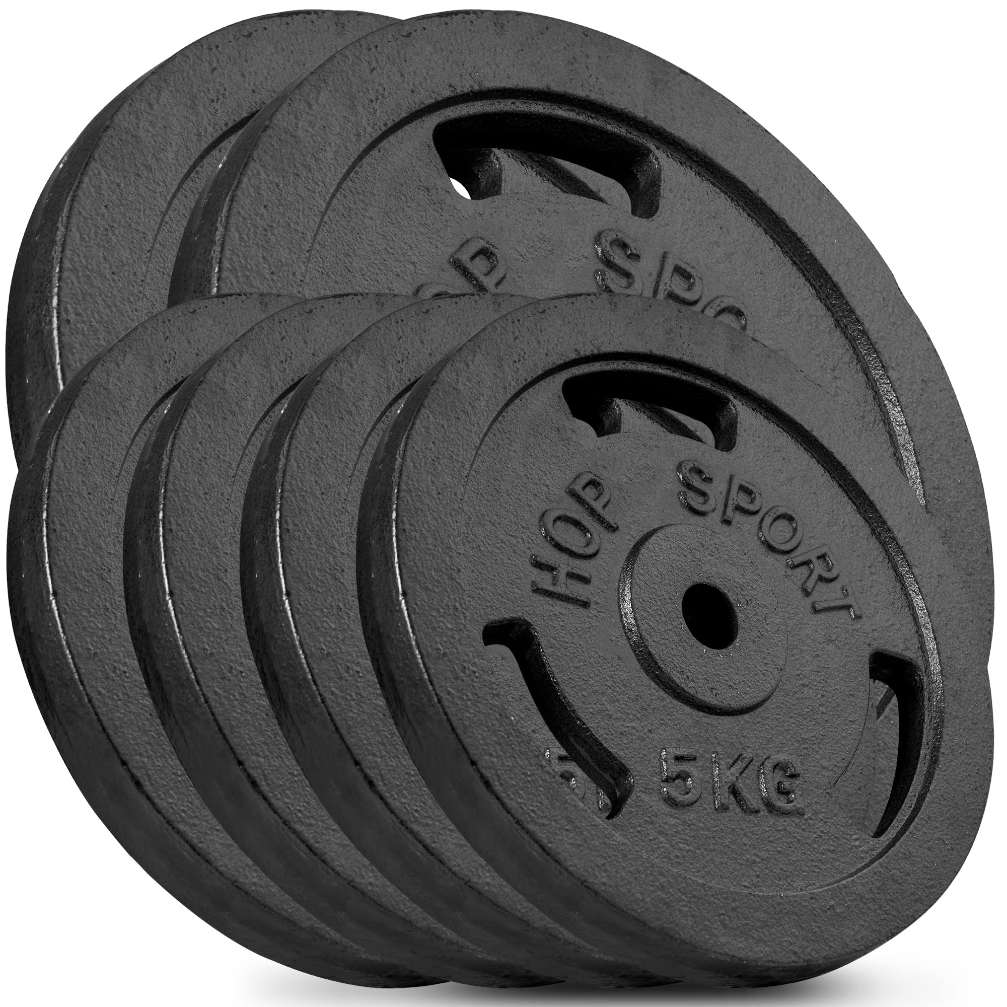 Hop-Sport 40 kg Gusseisen Hantelscheiben 30mm - Guss Gewichte Hantel Sets zur Auswahl: 4x10kg / 2x20kg / 4x5kg+2x10kg - 30/31 mm Bohrung (4x5kg+2x10kg)