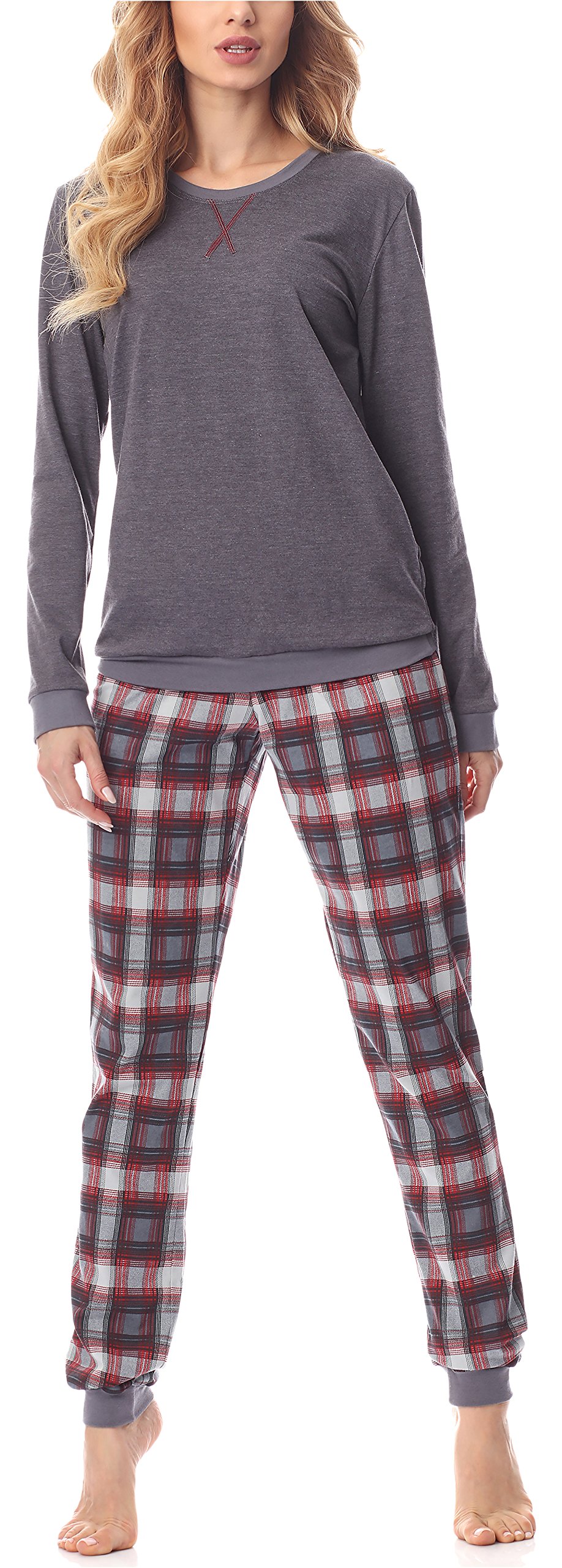 Merry Style Women's Pyjamas MS10-168(Dark Melange Claret, M)