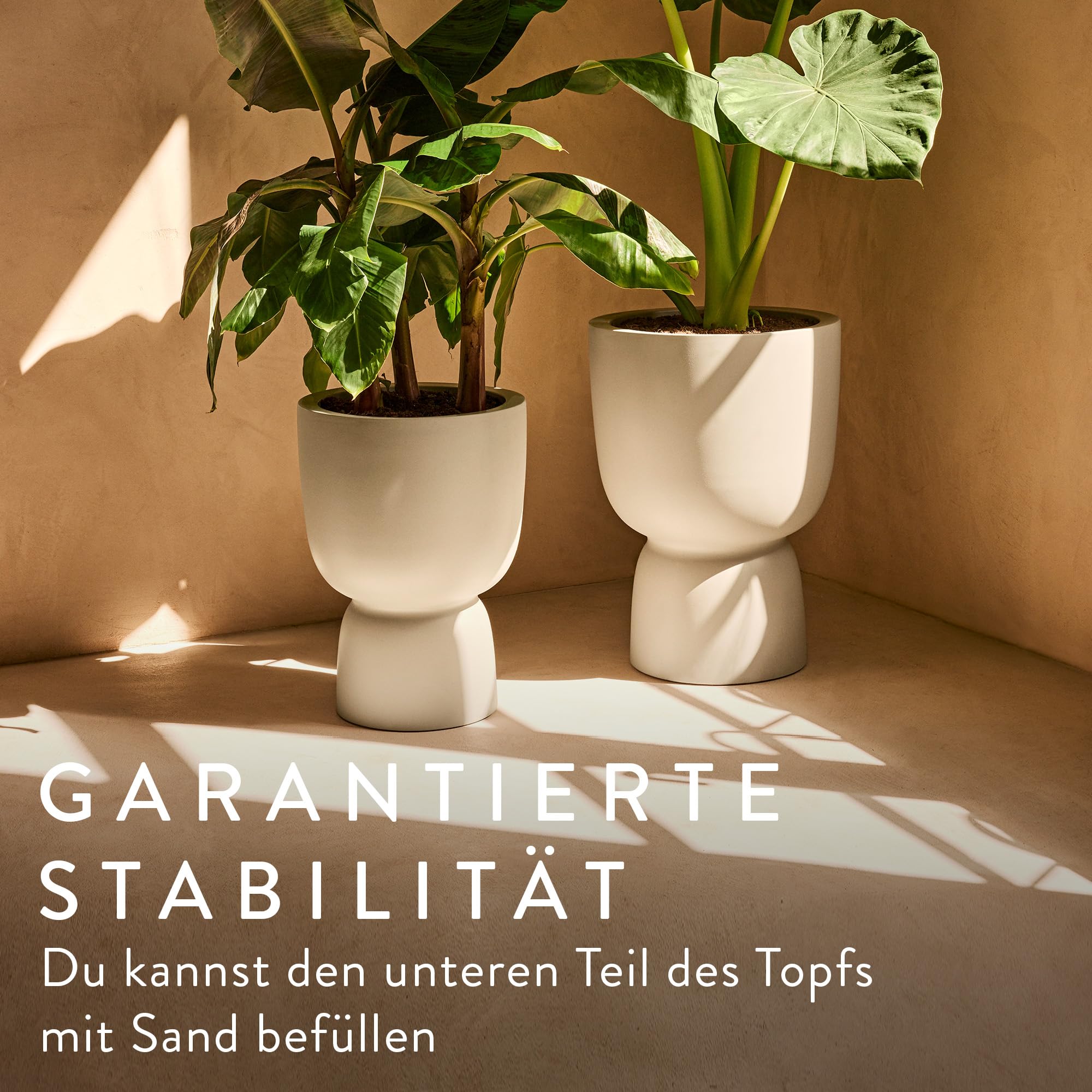 elho Amber Coupe 35cm Blumentopf - Balanced Beige | ∅ 34.9 x H 49 cm | für den Innen- und Außenbereich | 100% recyceltes Plastik