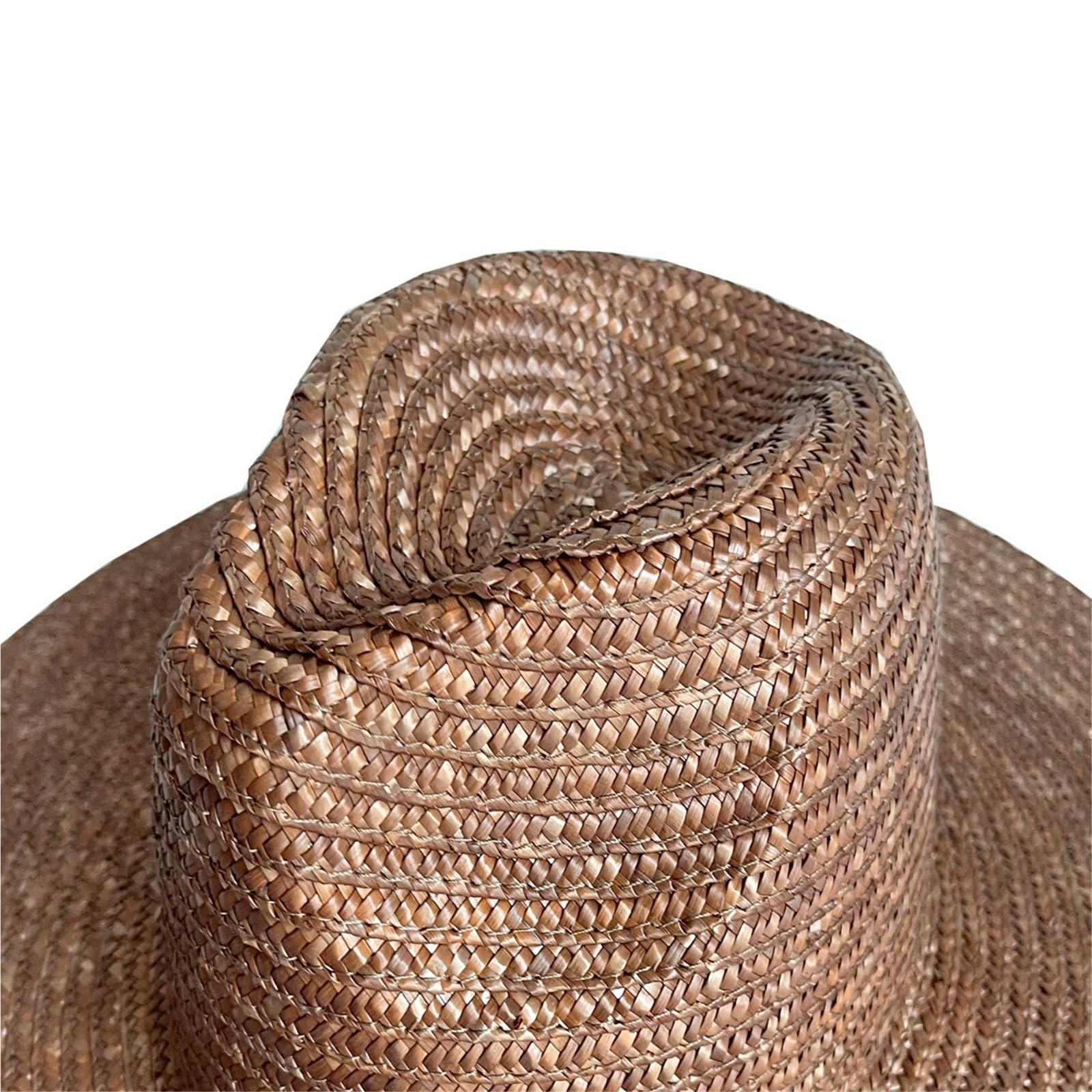Generico Cappello di Paglia a Tesa Larga Intrecciato a Mano - Cappello Estivo con Protezione UV, Cappello da Spiaggia Pieghevole da Viaggio