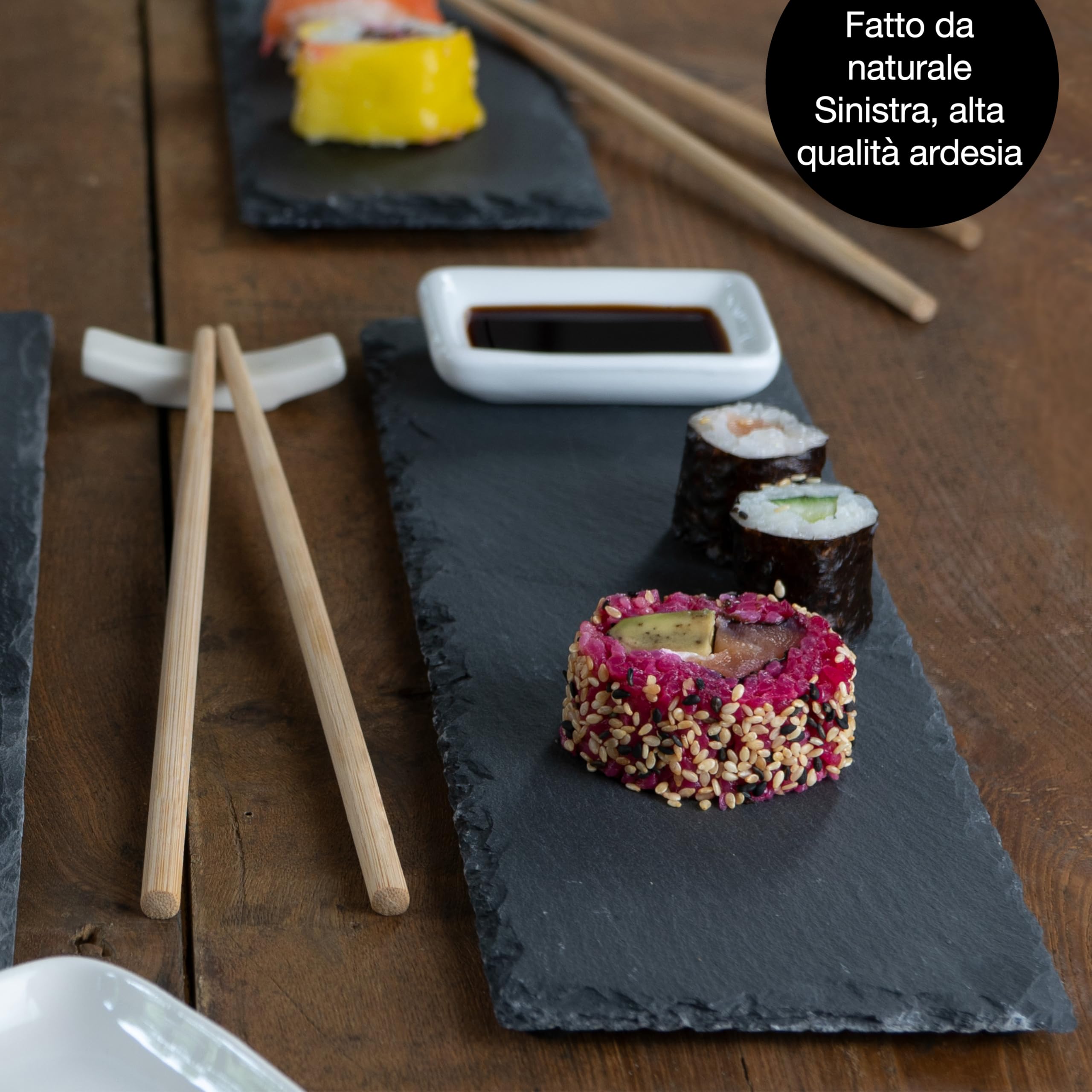 Moritz & Moritz 22 pezzi Set da portata per Sushi per 4 persone. Set con 4 piatti, 1 piatto da portata, 4 ciotole, 8 bacchette da Sushi e altro ancora