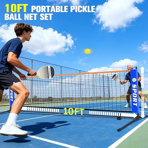 Miniatura 4 de Red de pickleball para entrada, juego de red de pickleball portátil con paletas, bolsas de agua, red de pickleball de 10 pies, pelotas de pickleball