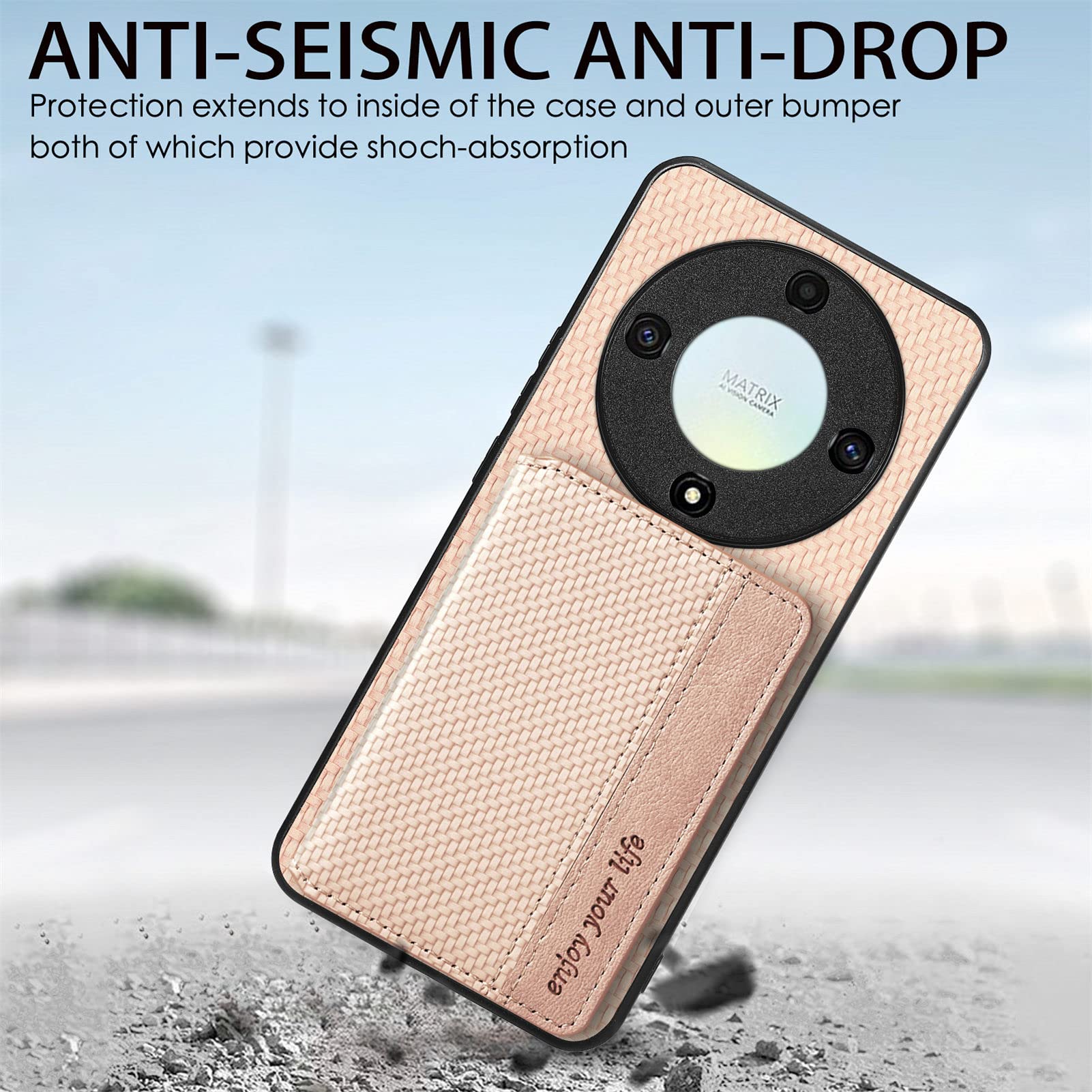 MOJIA Custodia per Honor Magic 5 Lite 5G (Magic5 Lite) / X9a, Ultra Sottile Morbido TPU Cover, Antiscivolo e Antiurto con Schermatura RFID Sacchetto di Carte. Giallo