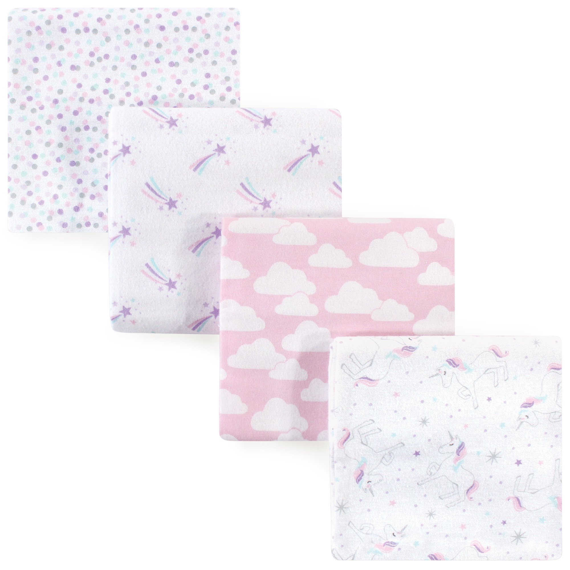 Hudson Baby Unisex Baby Cotton Flannel Receiving Blankets, Magical Unicorn, One Size