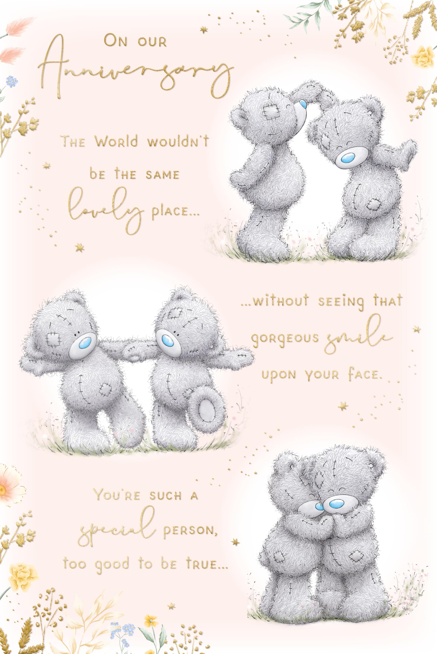 Me to You Tatty Teddy 'On Our Anniversary' Wedding Anniversary Greeting Card With Insert, 6 x 9 Inches (15 x 22 Cms) - Official Collection